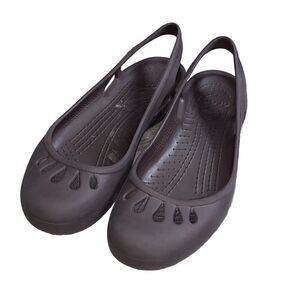 Crocs Women’s Size 7 Slip On Flat Slingback Shoes Brown